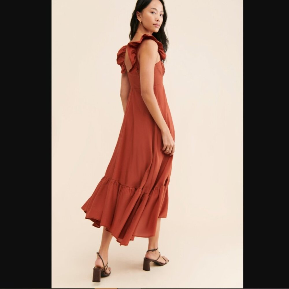 FARM Rio Ruffle Strap Dress Medium EUC - Picture 2 of 12
